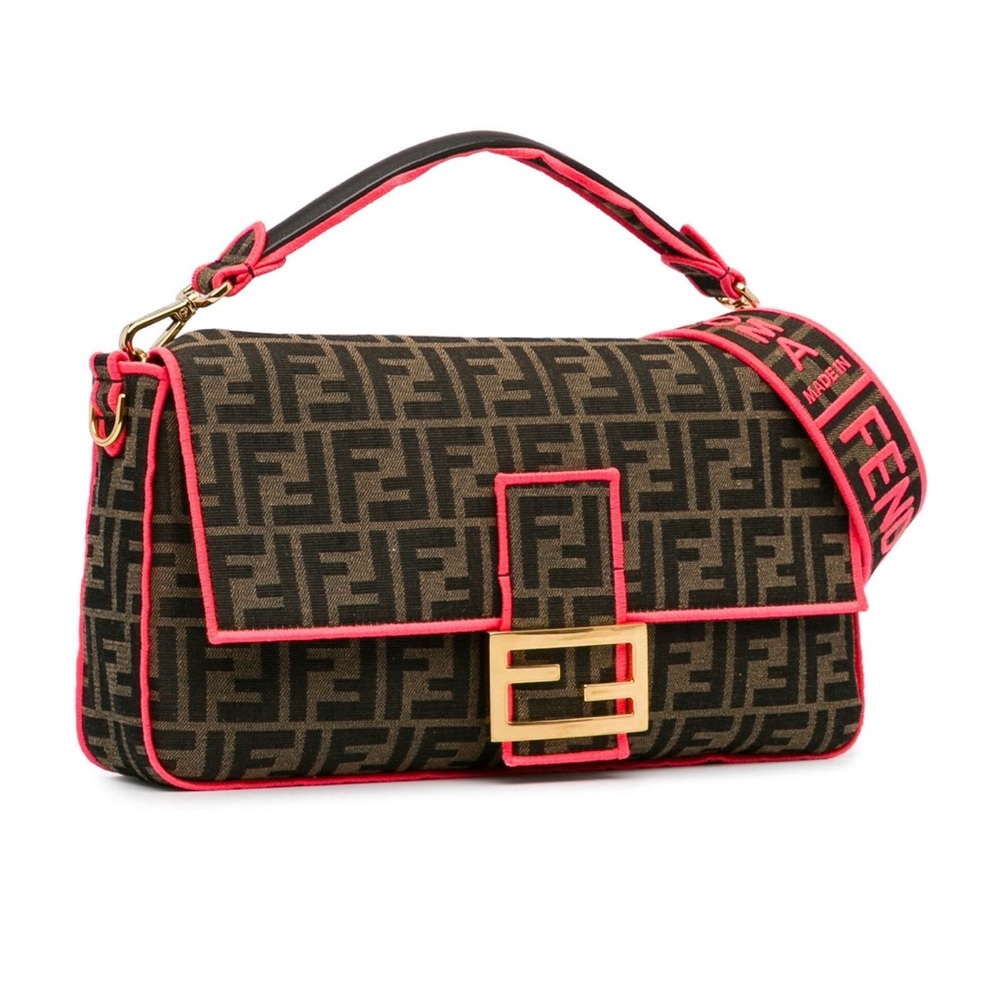 FENDI  Large Zucca Fluo Trim Baguette Bag  Authentic Retail 4500$ - Picture 2 of 12